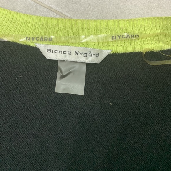 VTG Bianca Nygard Petite With Lime Trim Cotton Blend Cardigan - Picture 6 of 11